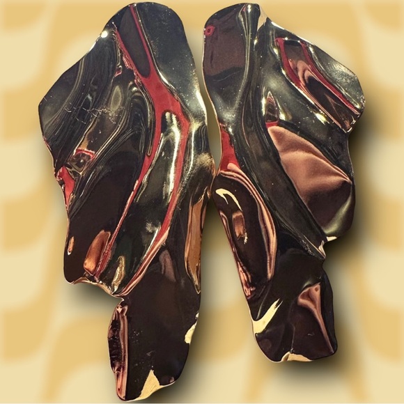 NEW Large Crumpled Goldtone Drop Earrings Designer Luxury Inspired - Picture 14 of 16